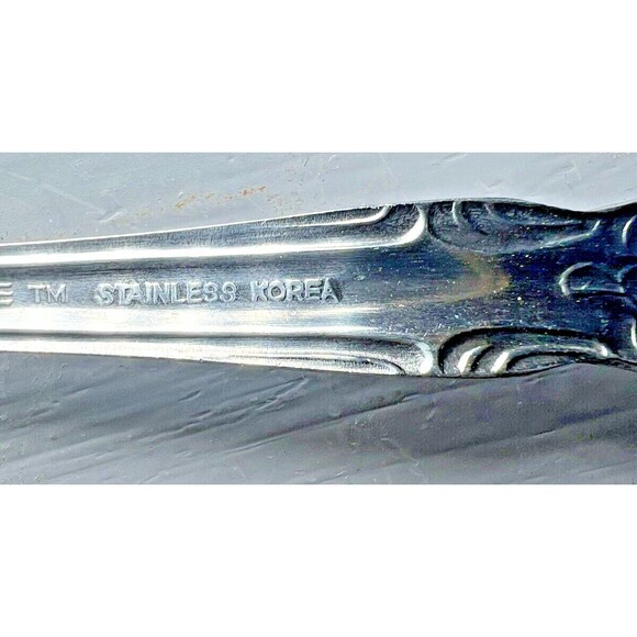 Lustreware Stainless Steel Flatware Vintage Rose Pattern Lg Fork 2 Butter Cutter - Picture 15 of 15